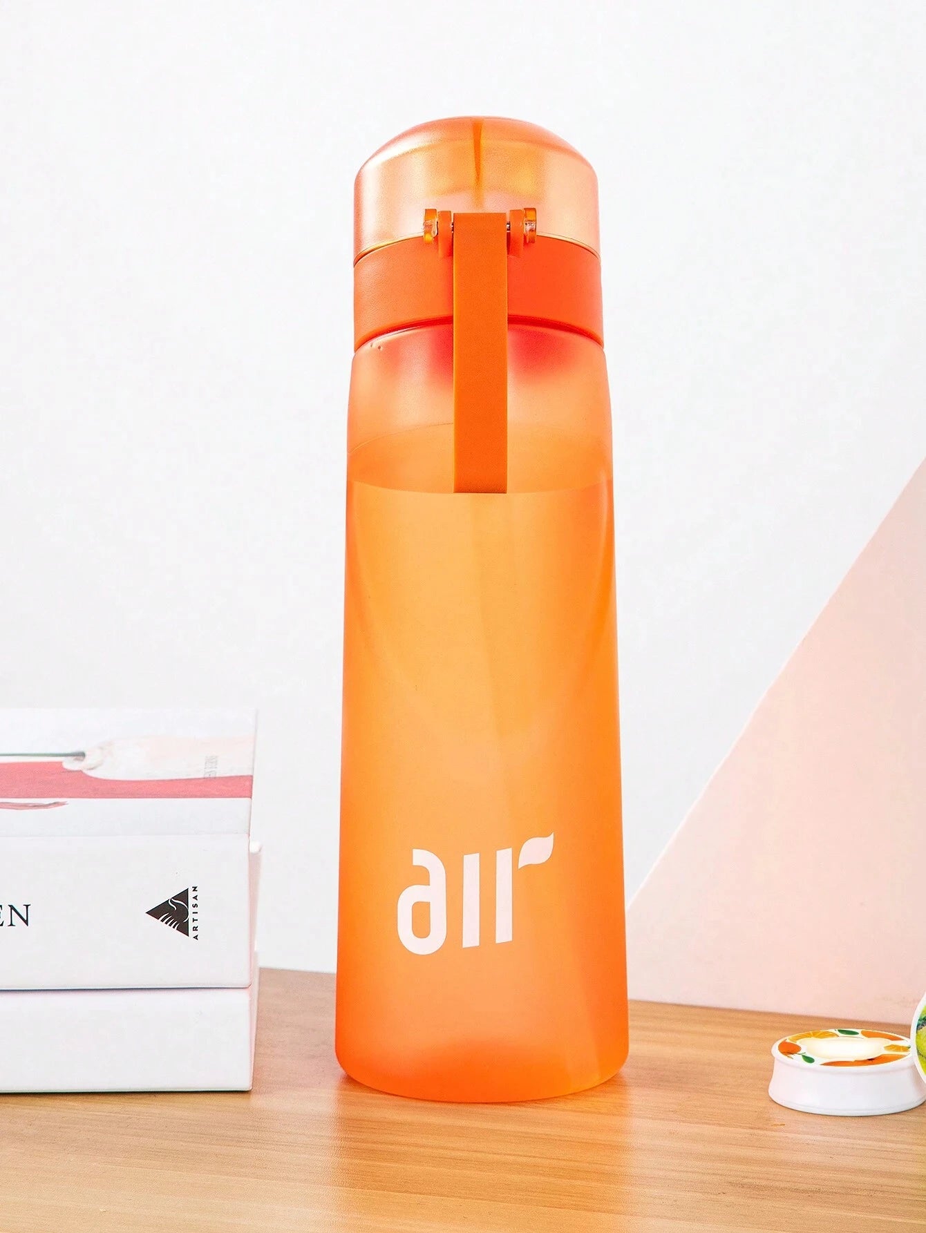 1Bouteille d’Eau Portable avec Capsules Saveur – Transparente, Anti-Fuite, avec Paille – Parfaite pour le Sport et l’Outdoor