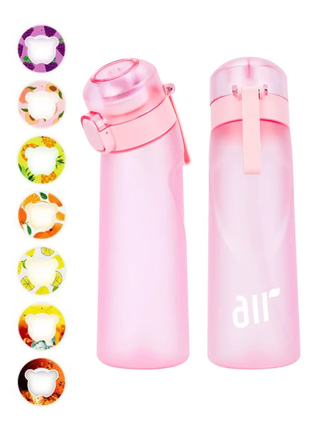 1Bouteille d’Eau Portable avec Capsules Saveur – Transparente, Anti-Fuite, avec Paille – Parfaite pour le Sport et l’Outdoor