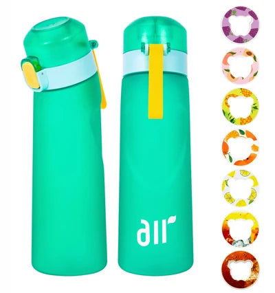 1Bouteille d’Eau Portable avec Capsules Saveur – Transparente, Anti-Fuite, avec Paille – Parfaite pour le Sport et l’Outdoor